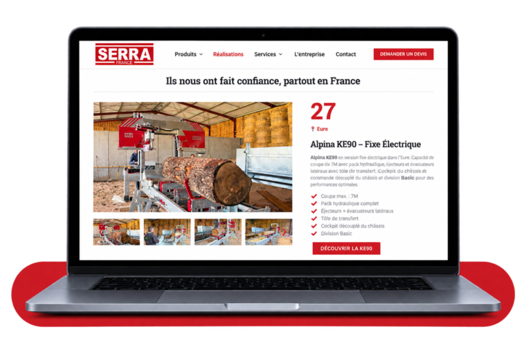 Page réalisations du site Serra France refonte